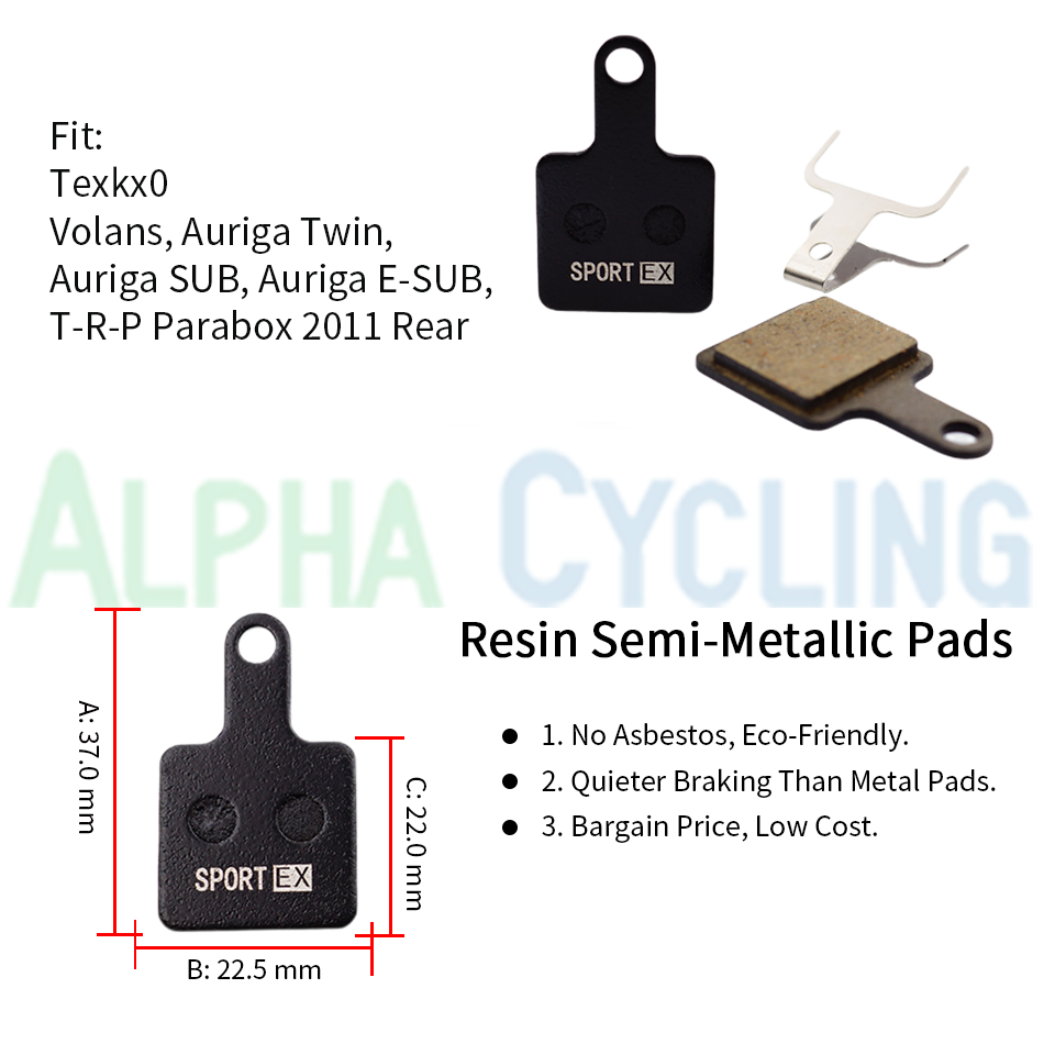 Bicycle Disc Brake Pads for S20.11 Volans, Auriga Twin, Auriga SUB, Auriga E-SUB, T-R-P Parabox 2011 Rear Caliper