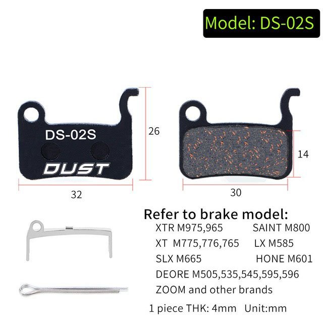 YOUME 1 Pair Semi-Metallic MTB Bike Disc Brake Pads for BB5 BB7 Bicycle Hydraulic Disc Brake Pads Cycling Resin Brake Parts