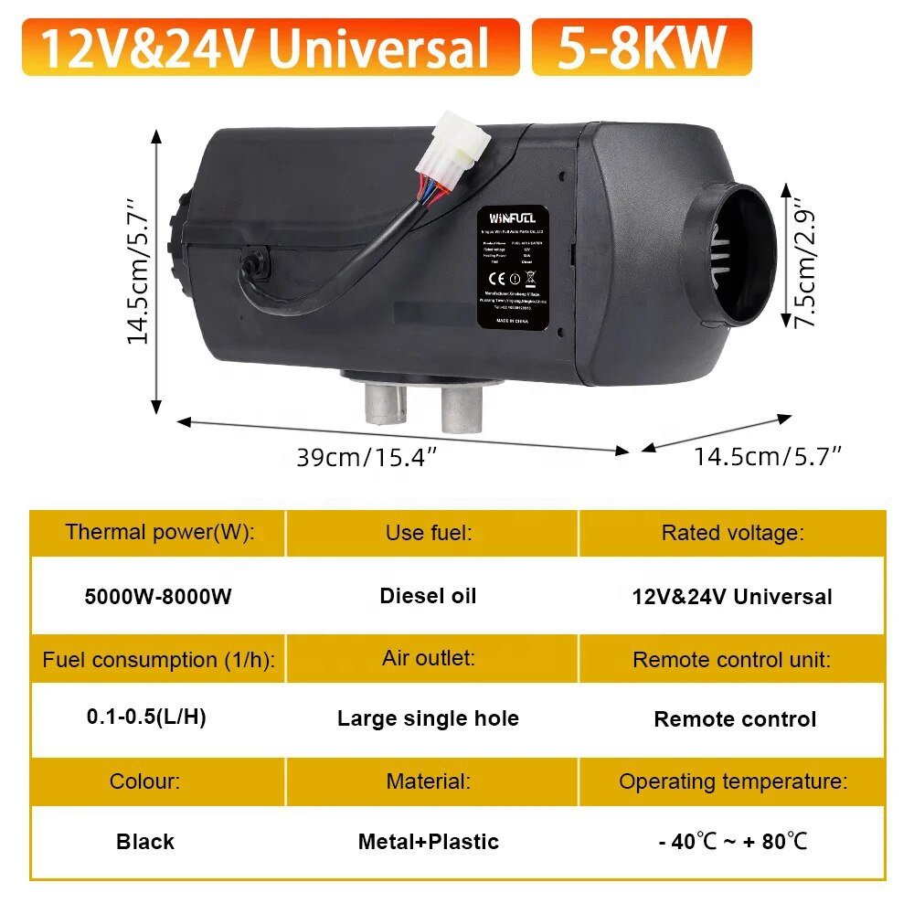 5KW Diesel Heater Remote Control and LCD Screen for Car SUV RV Trailer Camper Boat and Garage