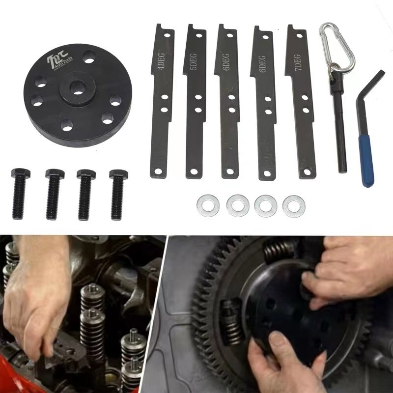 Cam Timing Tool Kit Engine Brake Adjustment Tool with 4/5/6/7 Degree Wedge for Cummins ISX QSX X15 Replace 3163020 3163069
