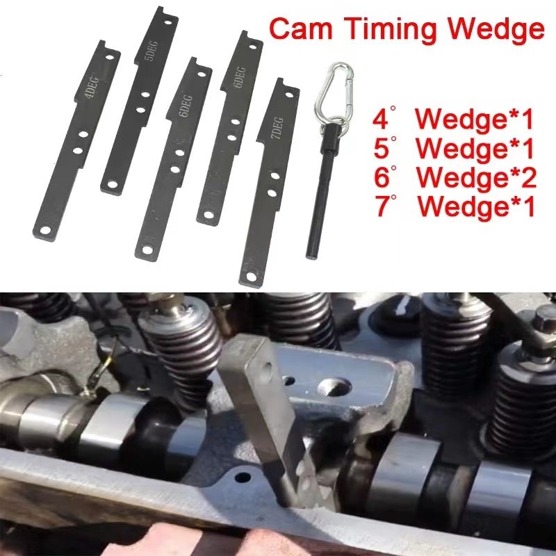 Cam Timing Tool Kit Engine Brake Adjustment Tool with 4/5/6/7 Degree Wedge for Cummins ISX QSX X15 Replace 3163020 3163069