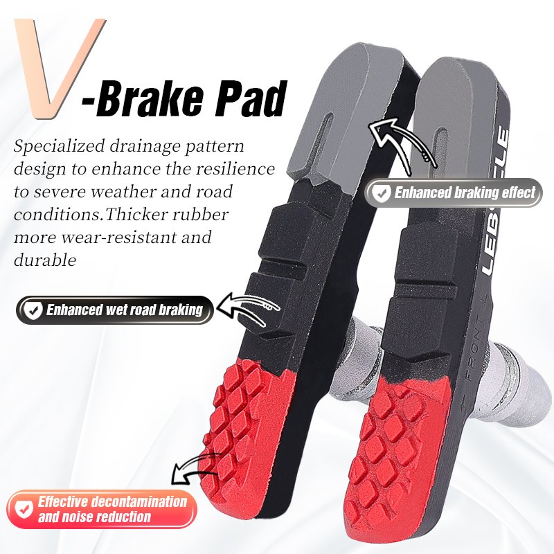 Lebycle MTB Replaceable Aluminum Alloy V Brake Pad Drawer Structure Pads High-Quality Bicycle Light-Weight V-brake Shoes