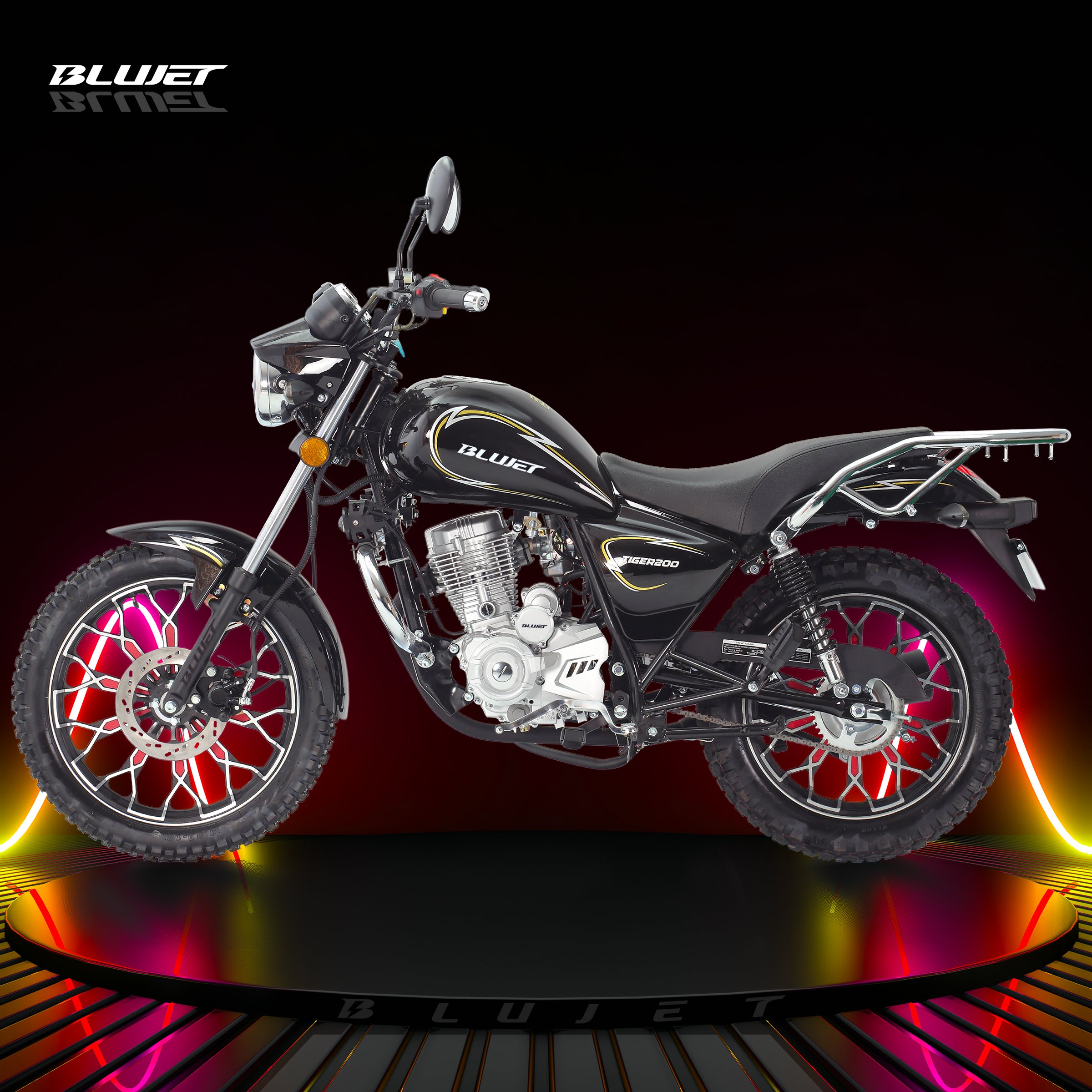 TIger200 New 200cc Street Motorcycle Push Rod CG200 Engine Digital Meter Disc Brake Classic Motorcycle Curiser Motorcycles