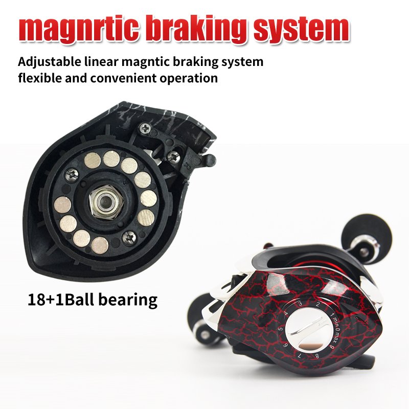 Cheap Fishing Reel Baitcasting Reel Power Magnetic Brake 7.2:1 Bait Casting Wheel Saltwater Drag Cast Metal Spool Fishing Reel