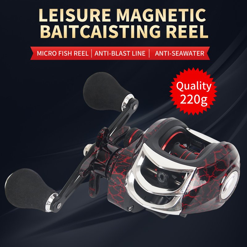 Cheap Fishing Reel Baitcasting Reel Power Magnetic Brake 7.2:1 Bait Casting Wheel Saltwater Drag Cast Metal Spool Fishing Reel