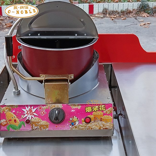 Classic Outdoor Popcorn Truck Electric Power There Are Popcorn Three-wheeled Bicycles Selling Food Snacks on the Street