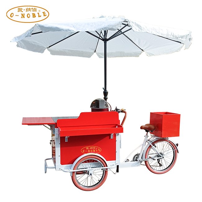 Classic Outdoor Popcorn Truck Electric Power There Are Popcorn Three-wheeled Bicycles Selling Food Snacks on the Street