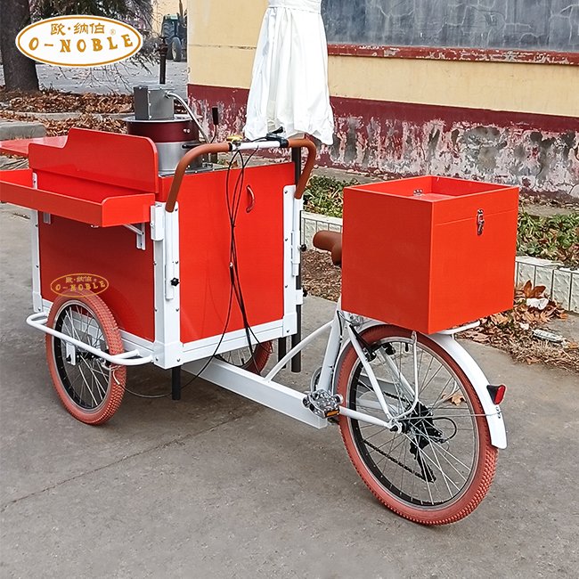 Classic Outdoor Popcorn Truck Electric Power There Are Popcorn Three-wheeled Bicycles Selling Food Snacks on the Street