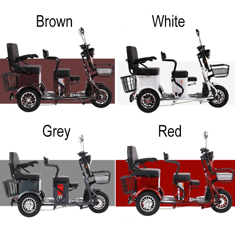 600W/800W/1000W Three Seat Tricycle Three Wheel Electric Tricycle Disabled Tricycle