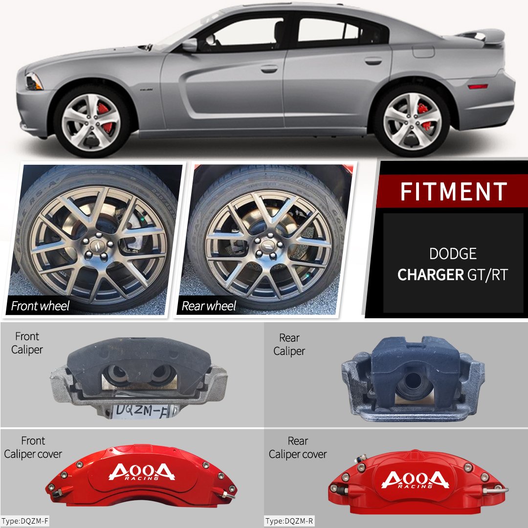 4 Pcs Easy to Install Aluminum Brake Disc Bremb Caliper Cover for Dodge Charger Challenge Ram1500 15 Colors