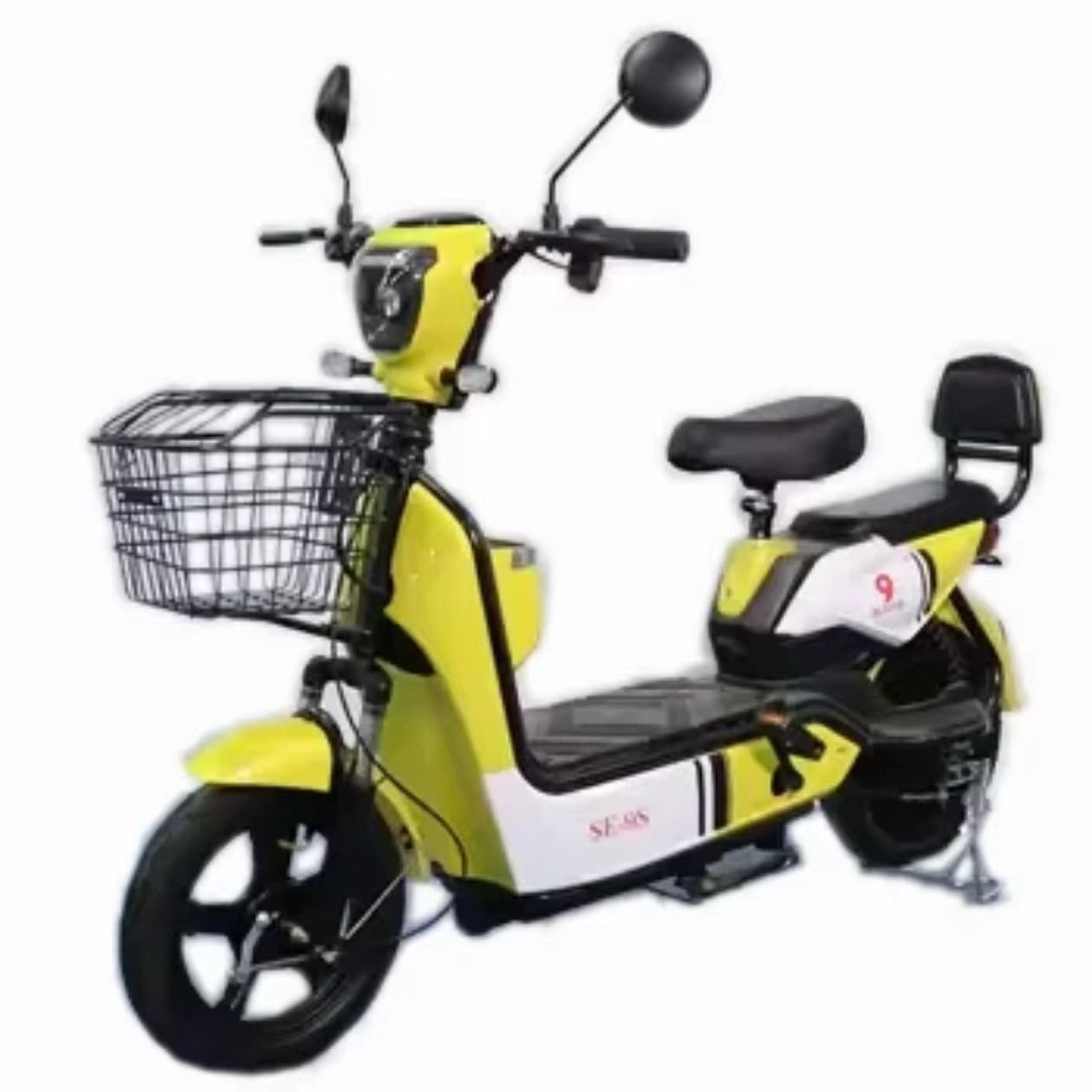 Electric cylinder city leisure bicycle carbon steel frame 48v 350W motor power 60km range drum brake sturdy and convenient