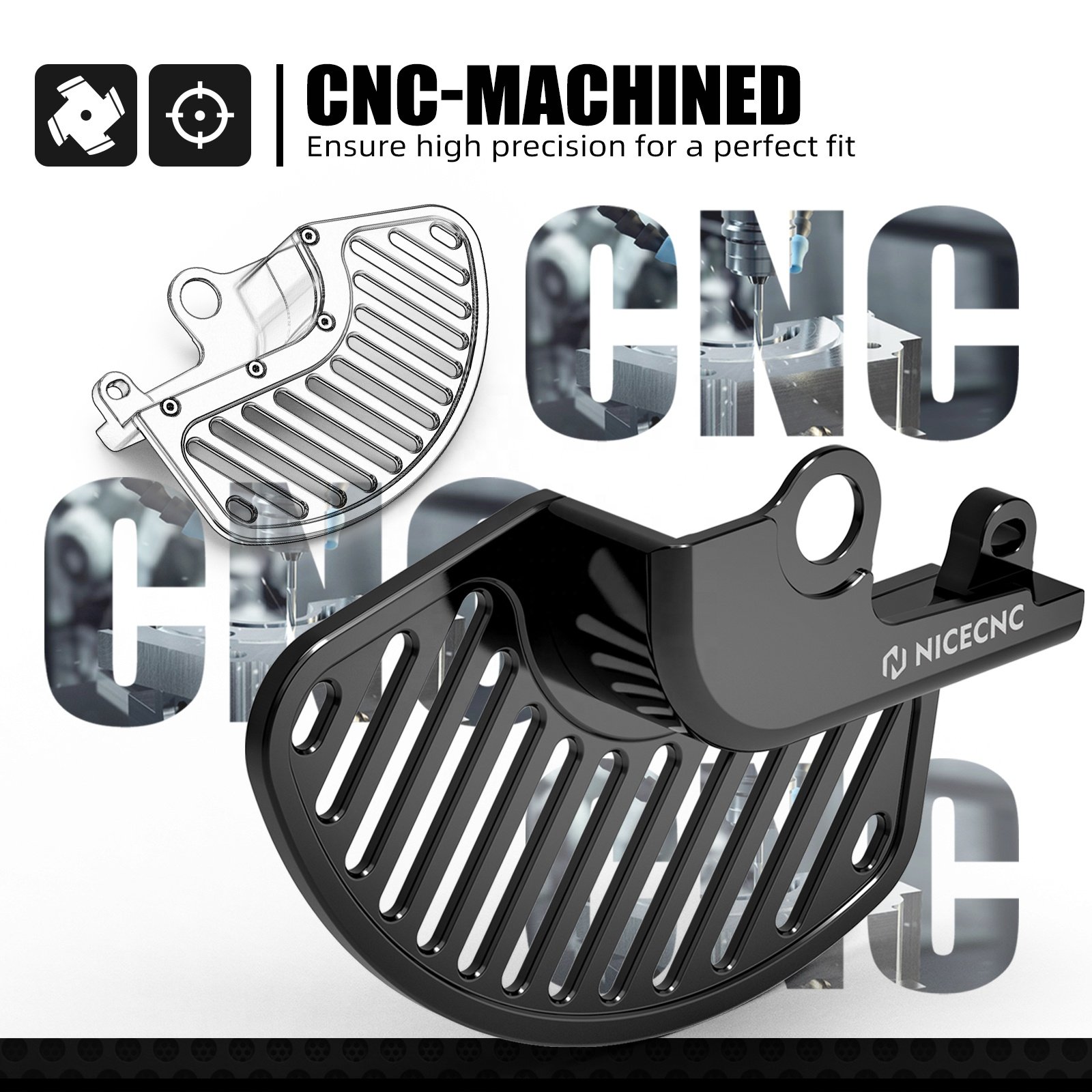 NiceCNC Front Brake Disc Guard Protector Cover for GasGas EC 300 EC 250 250F EX300 EX250F EX350F EX450F MCF 250 450 2021-2024