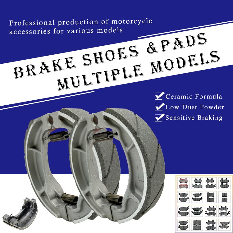 Factory Wholesale Brake Shoe Front / Rear Motorcycle Spare Parts High Quality Brake Shoe