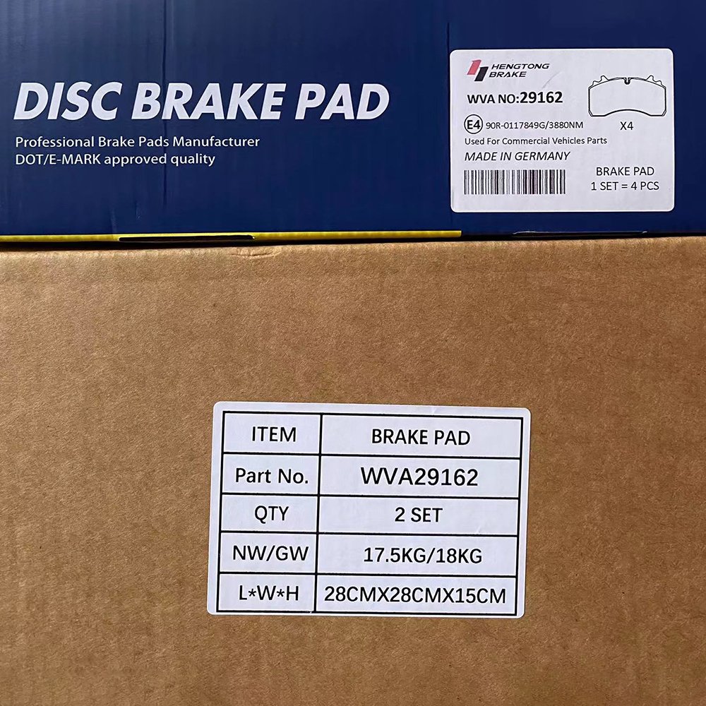 29162 Effectively High Quality Heavy Duty Truck Brake Pads for Scania WVA29162