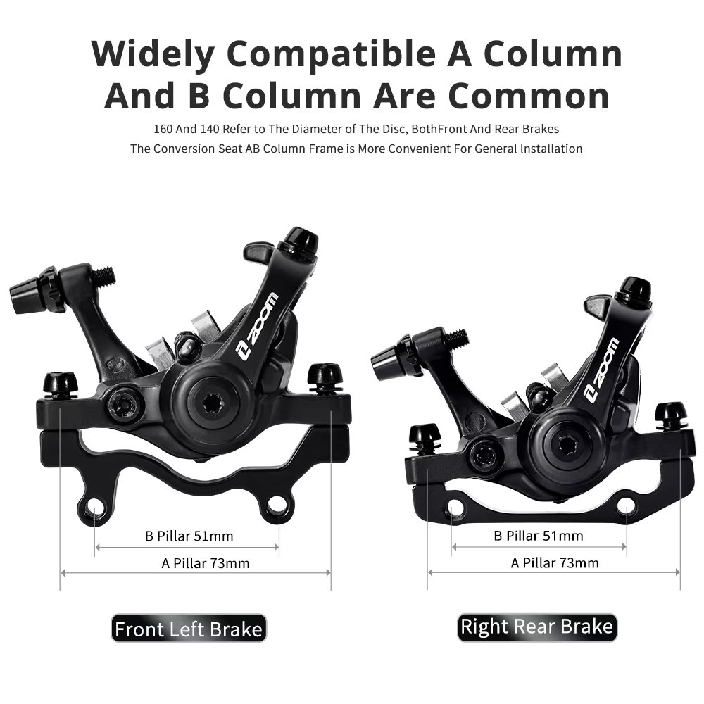 ZOOM 680 MTB Bike Disc Brake Caliper Aluminum Folding Road Bike Front Rear Bicycle Brake Mechanical Caliper