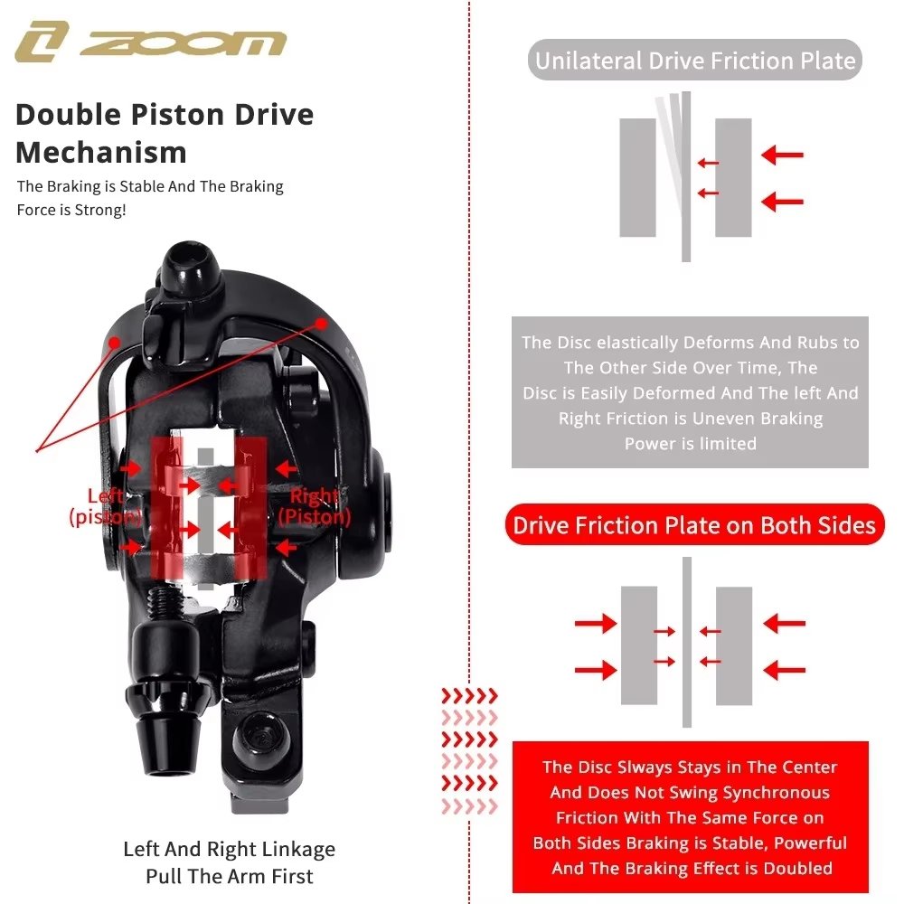 ZOOM 680 MTB Bike Disc Brake Caliper Aluminum Folding Road Bike Front Rear Bicycle Brake Mechanical Caliper