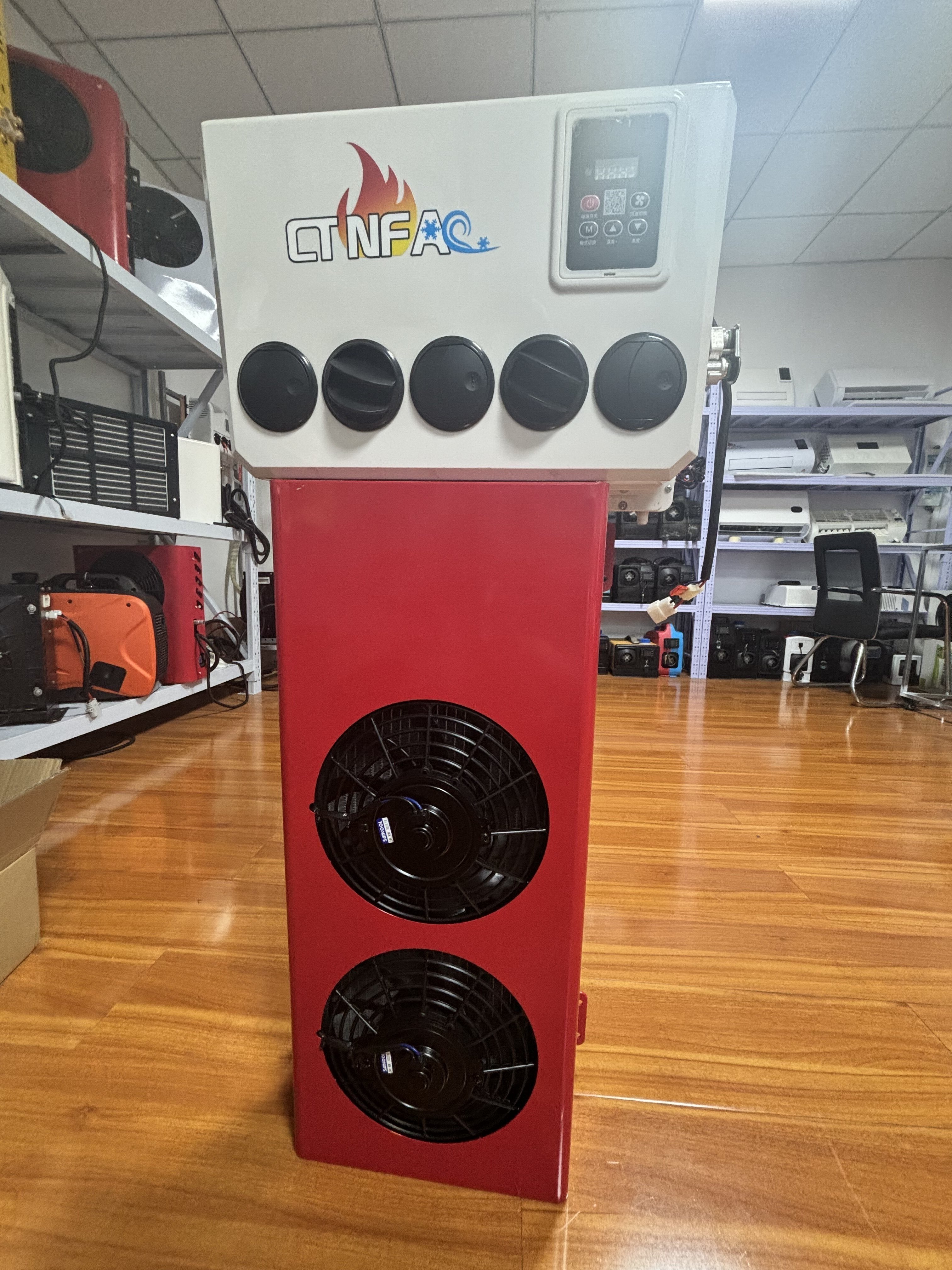 Dual Fan Vertical 12V, 24V Truck RV diesel Parking air Conditioning