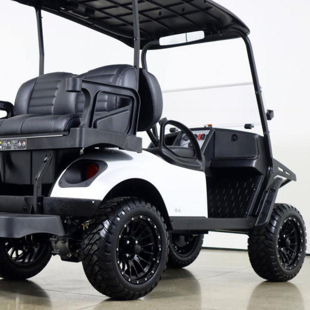 New 4-Passenger Premium Gas Golf Cart 13.5 Engine 4 Ft Lift LED Lights USB Ports 48V Battery Club Car 4-Seater Cargo Deck