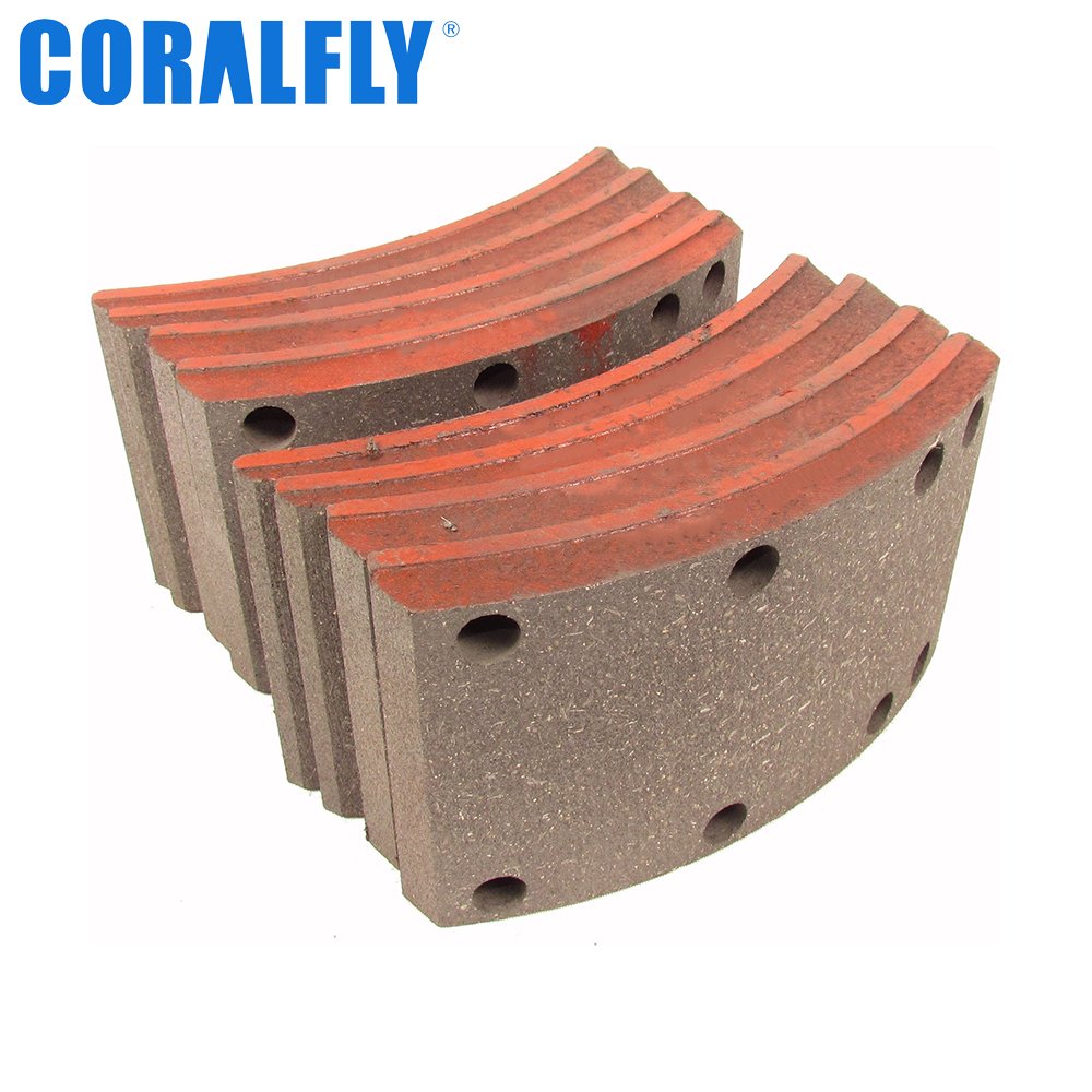 Coralfly for Daewoo Bus Brake Lining Bus Parts With Rivets 4657 Truck Brake Lining for OE 8130363