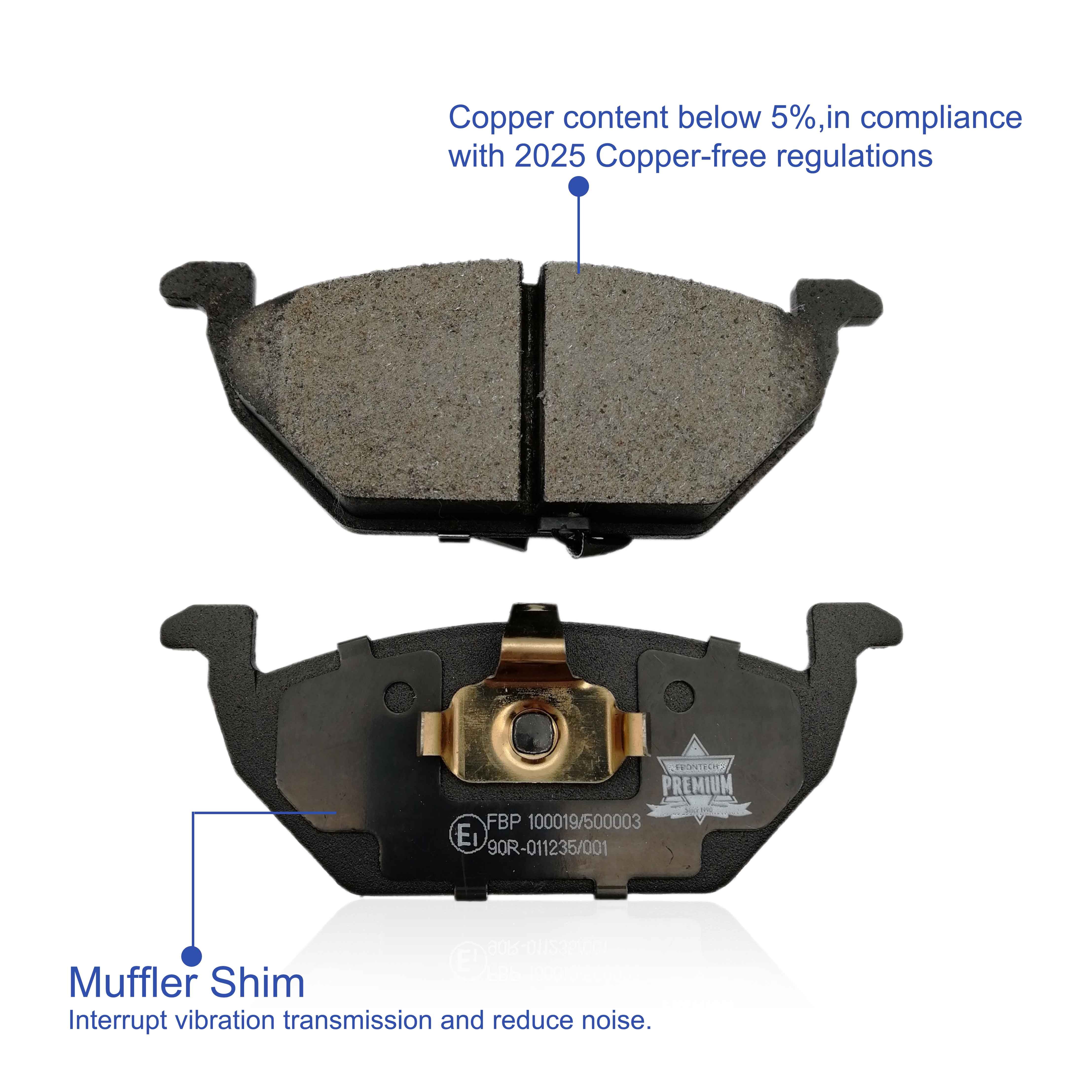 Indonesia Vario Cbs Copper High Quality Brake Pad with R90 Emark