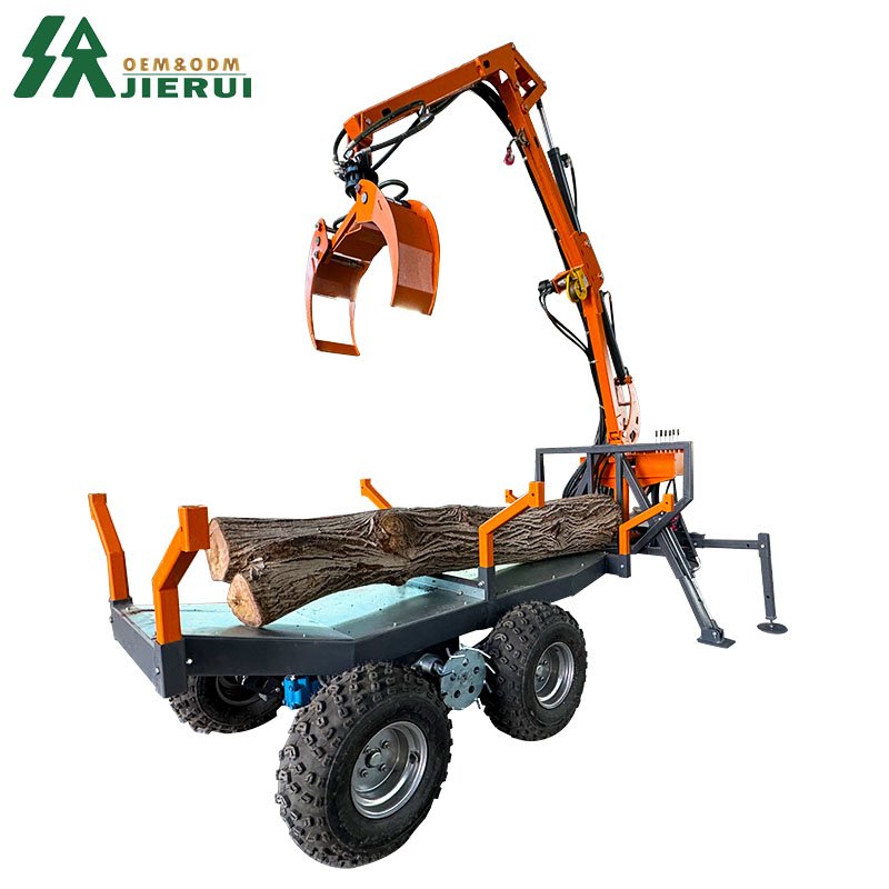 CE Approved Forestry Remote Control Winch Telescopic Boom Timber 15HP Timber Crane With Hydraulic Brake
