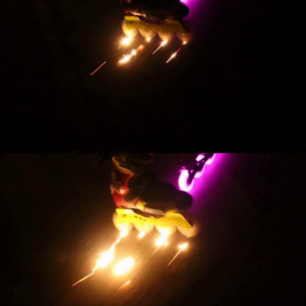Colorful Dazzling Light, Electric Flint Wheels, Sparkling Night Light Brake Roller Skates, Ice Skates, 52 Flint Wheels
