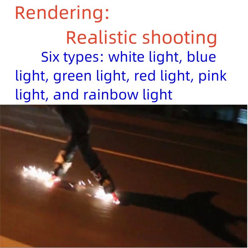 Colorful Dazzling Light, Electric Flint Wheels, Sparkling Night Light Brake Roller Skates, Ice Skates, 52 Flint Wheels