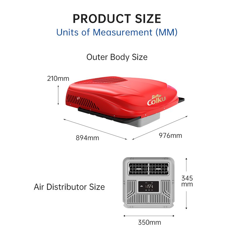 2200W Cooling Capacity Energy Efficient Air Conditioning Systems Truck Roof AC 24V Auto Parking Air Conditioner for Caravan