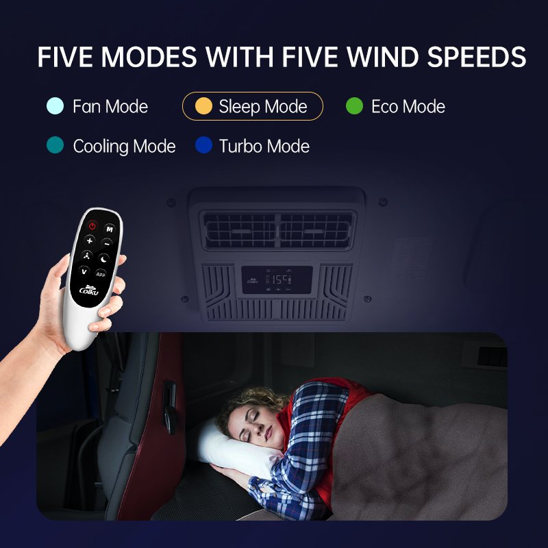 2200W Cooling Capacity Energy Efficient Air Conditioning Systems Truck Roof AC 24V Auto Parking Air Conditioner for Caravan