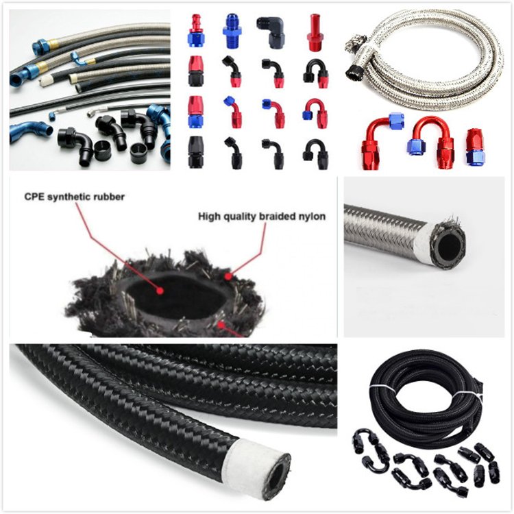 Racing Automotive An4 An6 An8 An10 An12 An16 An20 Nylon Stainless Steel Braided E85 Oil Cooler Fuel Line Rubber Hose