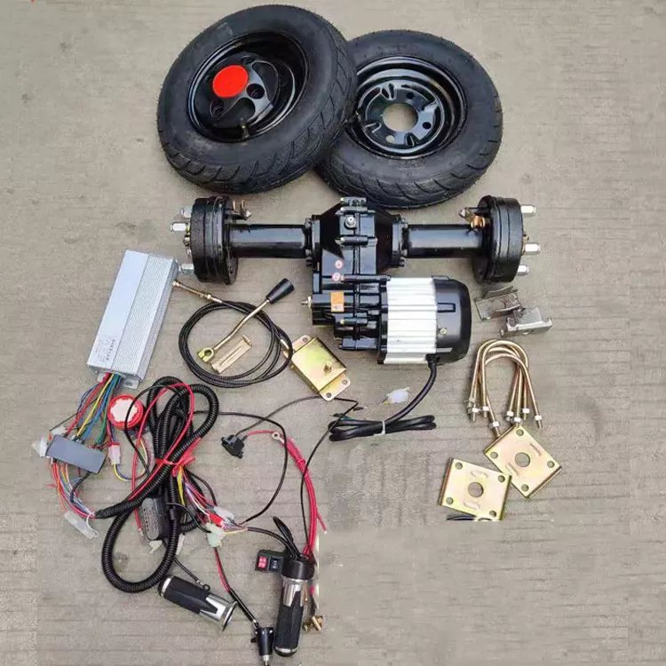 Low Speed 48V 60V 500W 800W 1200W Electric Tricycle Complete Drum Brake Rear Differential Axle
