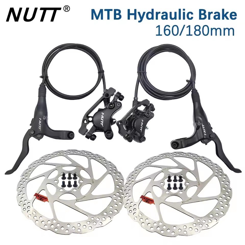 NUTT Hydraulic Brake A1 MTB Bike Discs Brakes Lever 160MM 180MM RT56 Rotor Front Rear Oil Caliper Left Right For Bicycle Parts