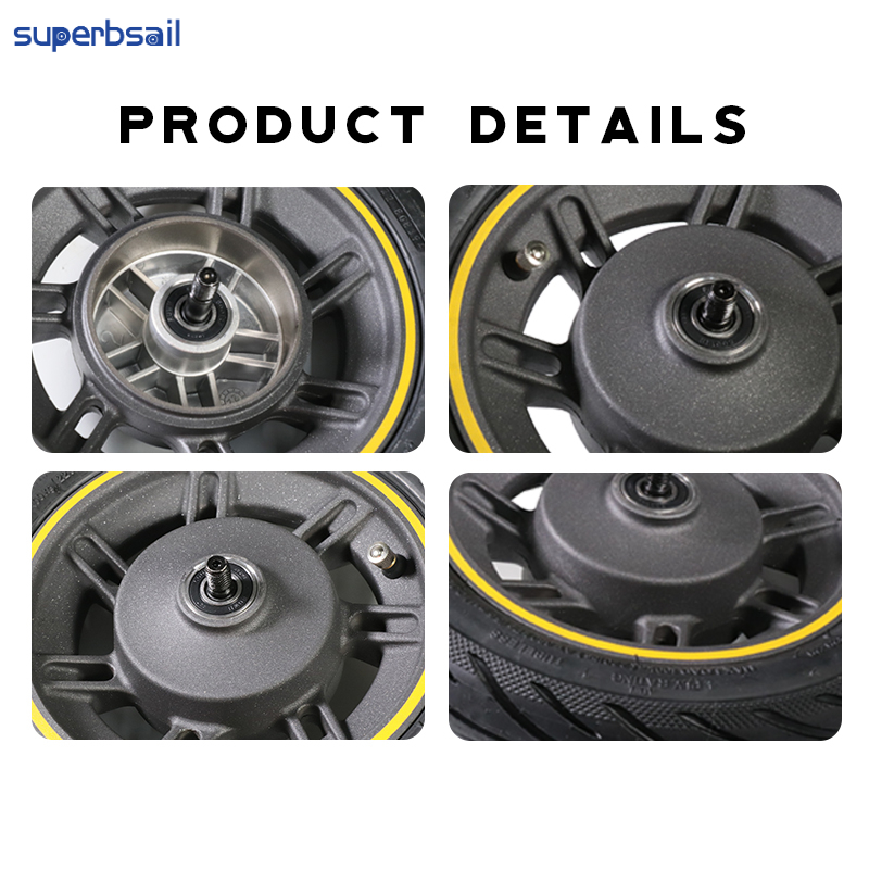 Superbsail EU Stock 10 Inch E Scooter Front Wheel Vacuum Tubeless Tire Assembly 60/70-6.5 55 PSI for Ninebot Max G30 Scooter
