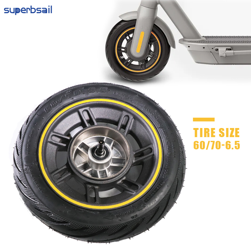 Superbsail EU Stock 10 Inch E Scooter Front Wheel Vacuum Tubeless Tire Assembly 60/70-6.5 55 PSI for Ninebot Max G30 Scooter
