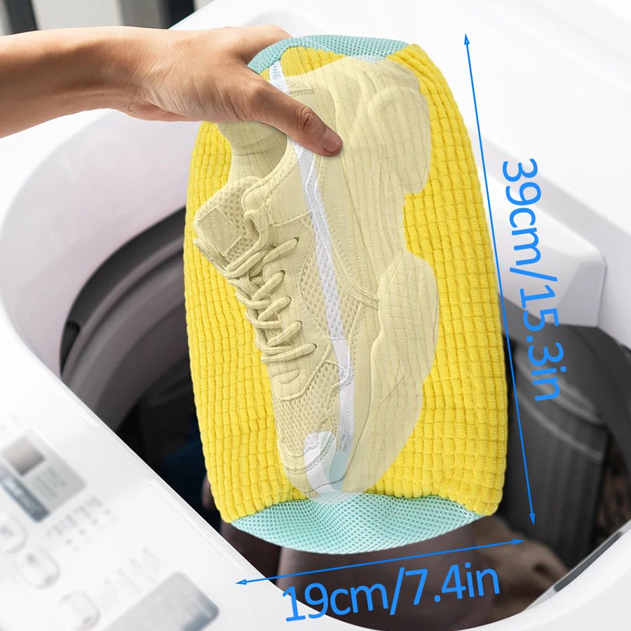Cross-Border Reusable Sneakers Shoe Bag Convenient Zipper Chenille & Polyester Material Clean & Washable for Travel Use