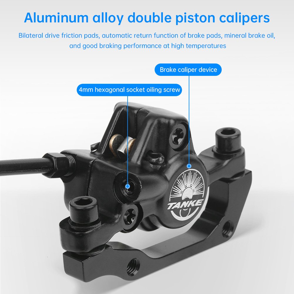 Hydraulic Disc Brake for Mountain Bike 2-Piston Caliper Suitable for Small Hands Fingertip Handlebar Short Grip