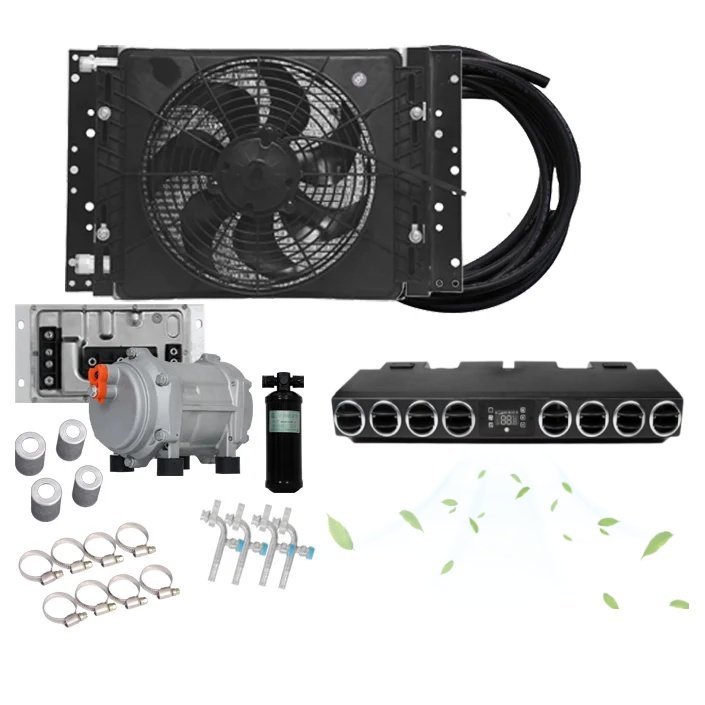 8 Holes RV Commercial Vehicle Van Car Refrigeration Modification Universal 12V Original Car Evaporator Car air Conditioner 24v