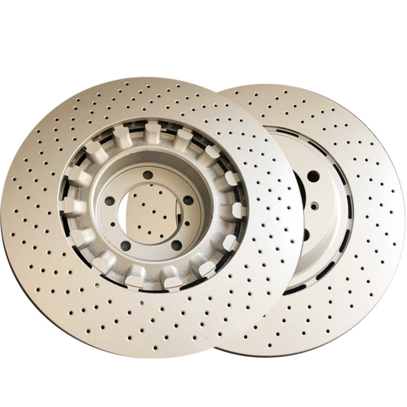 670030934 Drilled and Slotted Ventilated Rear Brake Disc 320mm high heat powder coating shockproof durable no dust for Maserati