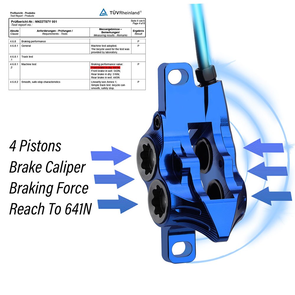 High Quality IIIPRO E4 4 Piston CNC MTB Bike Hydraulic Disc Brake Mountain Bicycle Cooling Braking Pad Set Cycling Parts