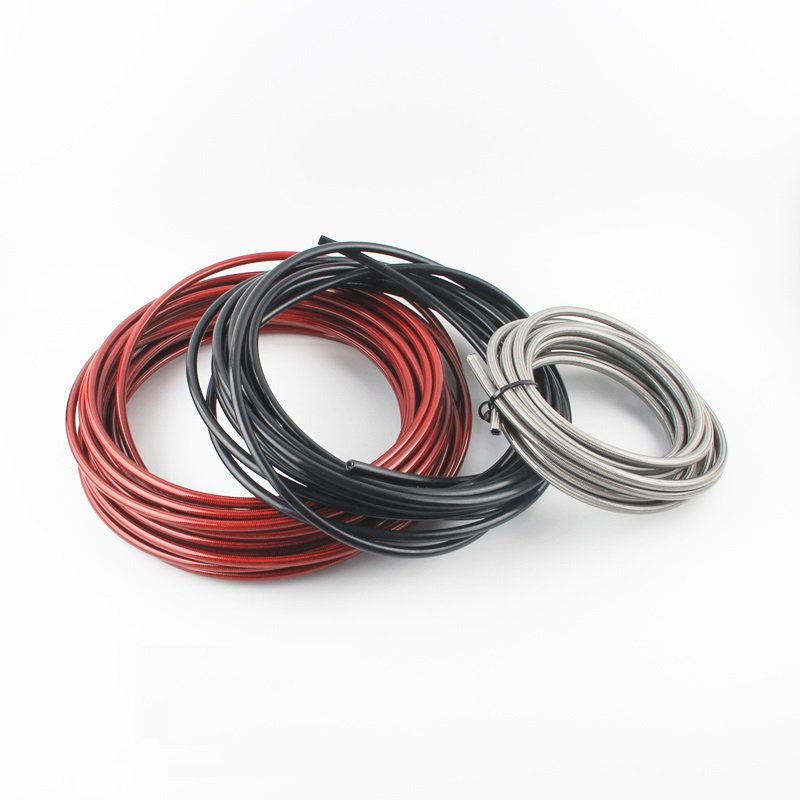 AN3 1M~100M Motorcycle Braided Stainless Steel Nylon Brake Pipe Line Hose Brake Line Gas Oil Fuel Tube Pipe Racing Brake Hose