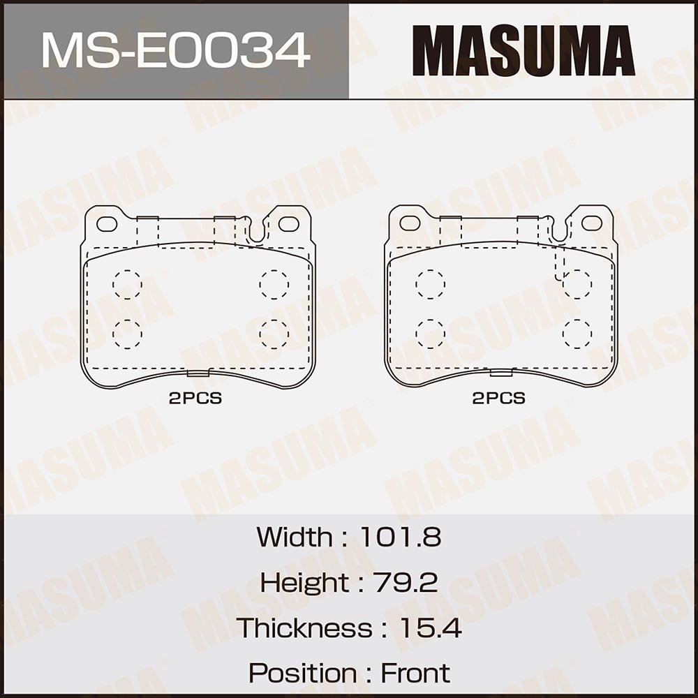 MASUMA MS-E0034N Car Front Brake Pads Genuine for MERCEDES-BENZ C-CLASS (W230) 0044205120 A0044205120