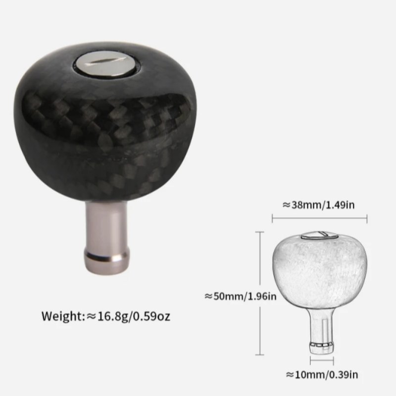 LETOYO DKB020 Fishing Reel Handle Grip Knob Super Light Carbon Fiber Power Fishing Reel Knob DIY Fishing Reel Handle Parts