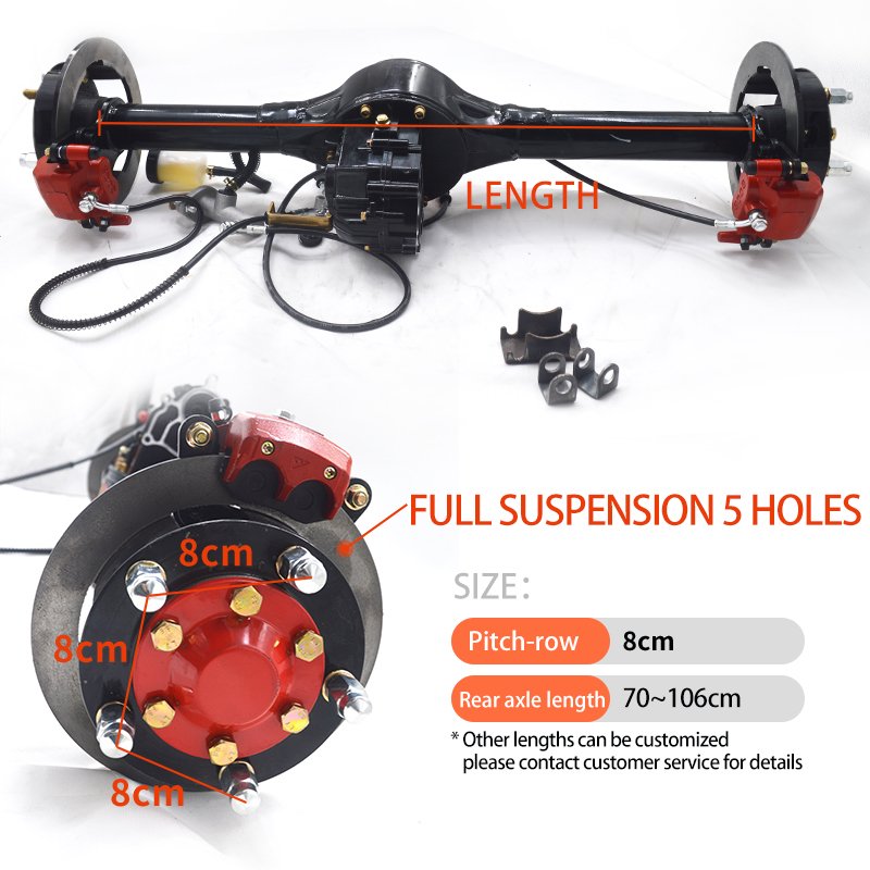 Electric Tricycle Rear Differential Rear Axle Assembly Large Torque Full Suspension High Power DC Heavy-duty Rear Axle PMSM