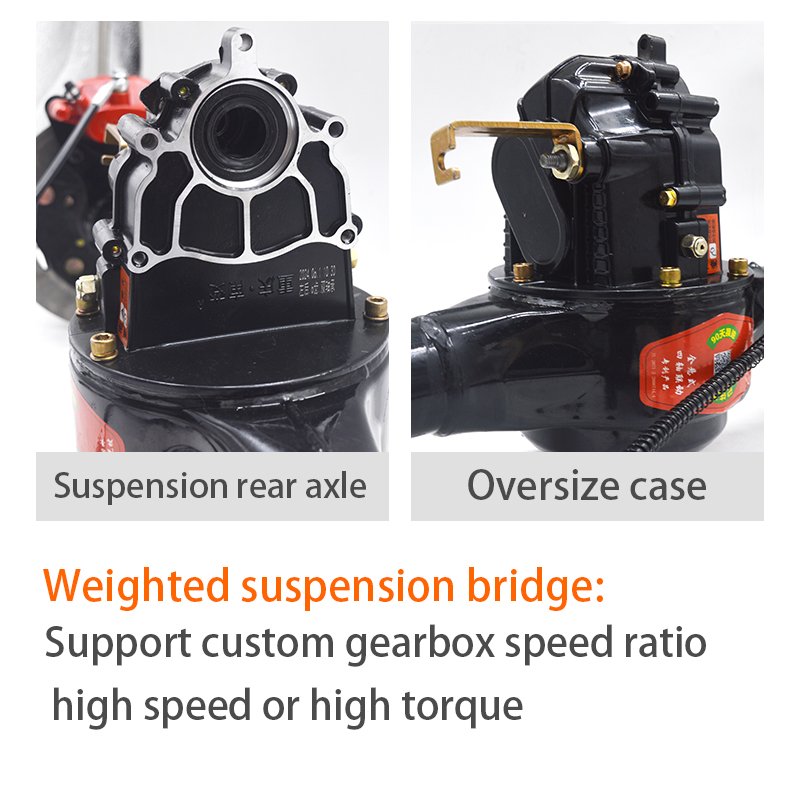 Electric Tricycle Rear Differential Rear Axle Assembly Large Torque Full Suspension High Power DC Heavy-duty Rear Axle PMSM