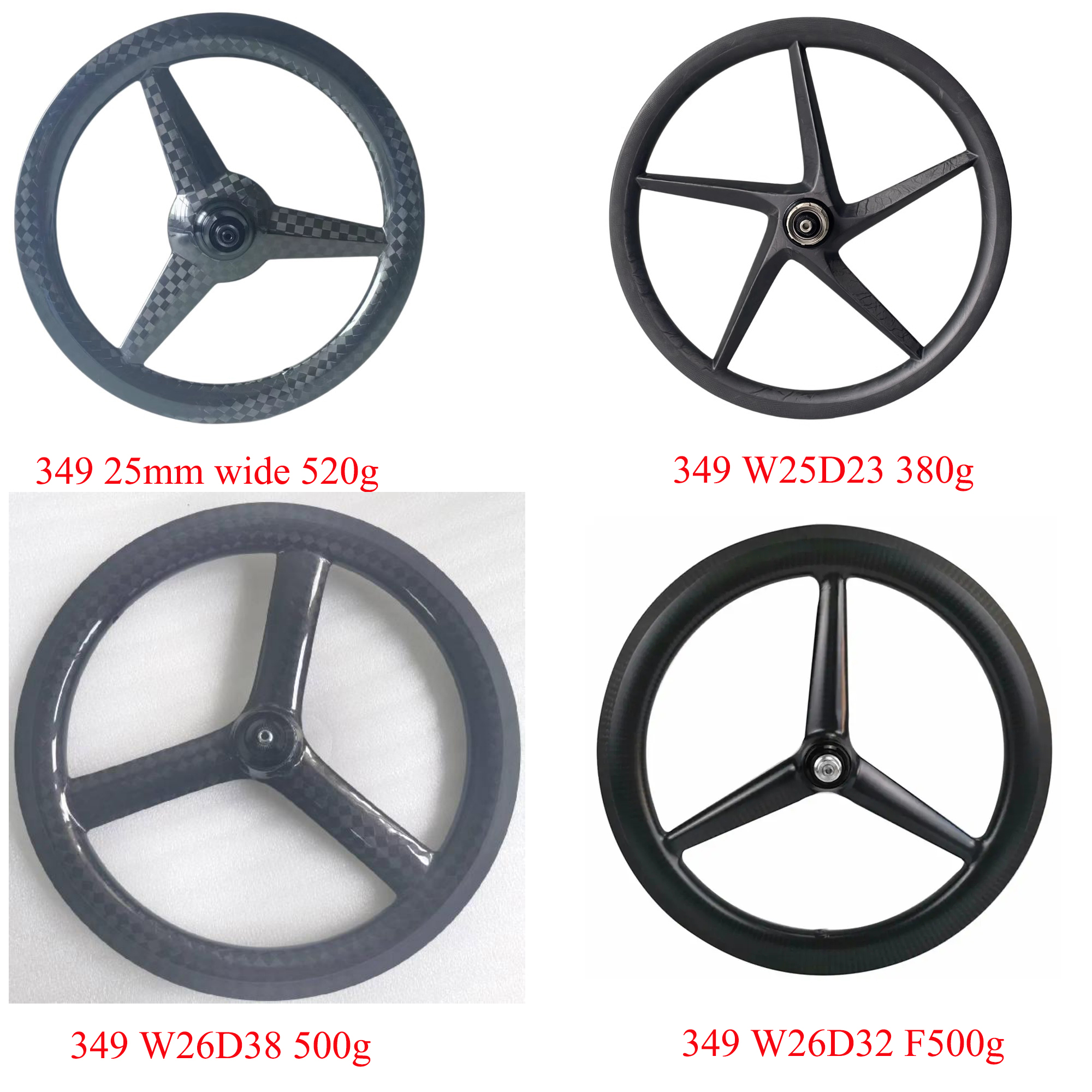 349 Carbon Bike Wheels 16inch Ultralight Wheel Set-Precision-Engineered for Brompton Folding Bikes and Compact Commuters