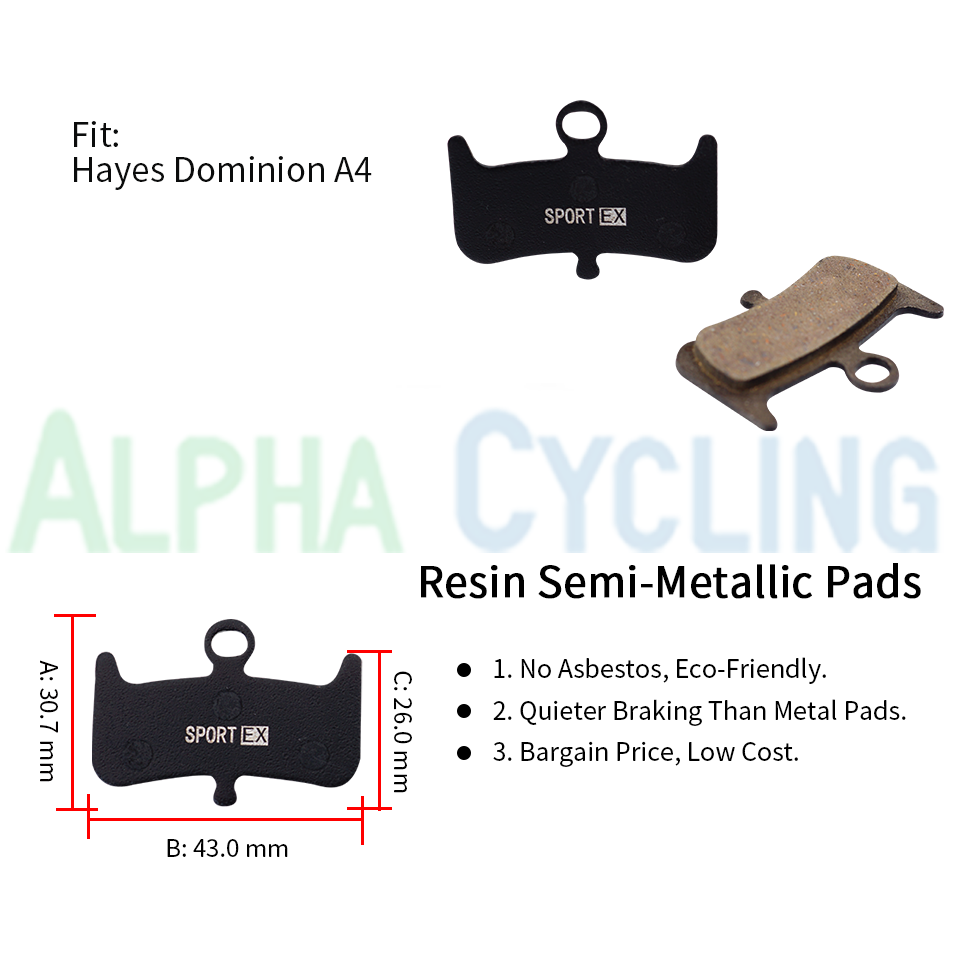 Bicycle Disc Brake Pads for Hayes Dominion A4 Caliper