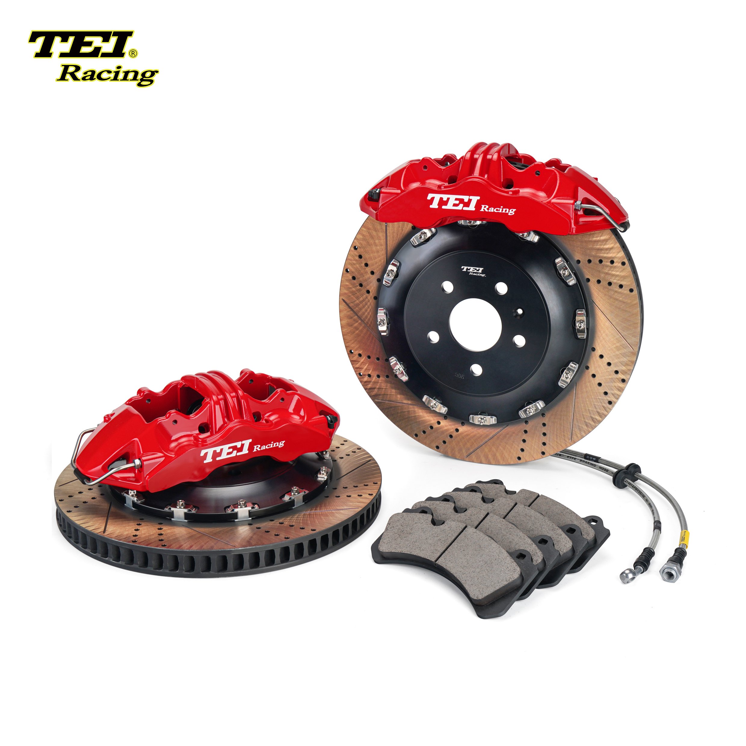 Big Brake Kit Front 6 Piston and Rear 4 Piston E-brake Caliper BBK Auto Brake System for VW GOLF R MK7 2018 YEAR 19 Inch Rim