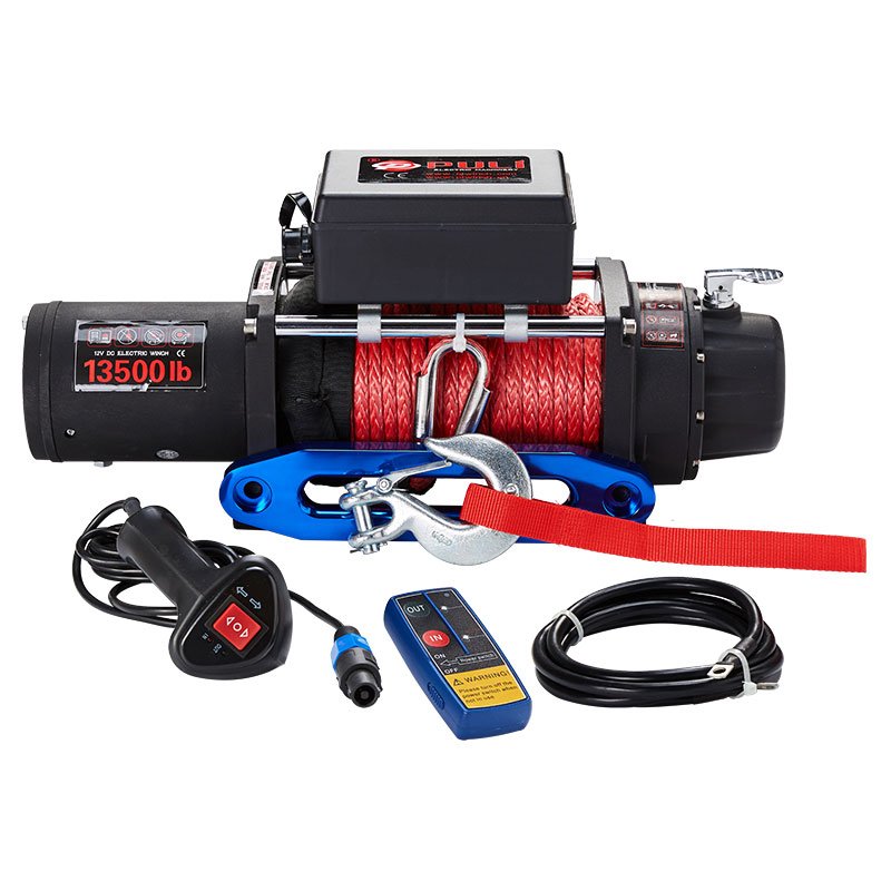 Power Motor Strong Gears Quiet Brake 13500lb Winch 12V for jeep Auto Car Offroad 4x4
