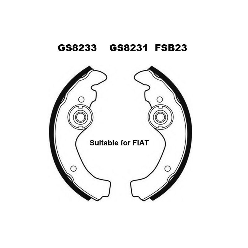 FSB23 LS1162 GS8233 LS1291 GS8234 for FIAT 500 126 850/Spider 600 133 SEAT 600/850 ZASTAVA 0.5L 850 REAR BRAKE SHOE SET