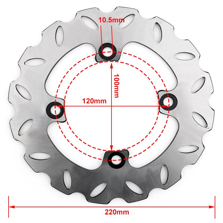 Custom Rear 220mm Er6n Brake Disc Rotor for Kawasaki ER6N ZX6R Z750 ZX9R ZX10R